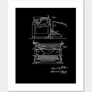 Typewriter Screen Vintage Patent Drawing Posters and Art